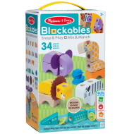 Melissa&amp;Doug: Blockables - Safari állatos fa játékszett - Spin Master