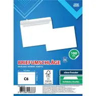 Spirit: Fehér boríték C6 11,4x16,2cm 100db-os csomag