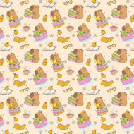 Capybara mintás csomagolópapír 100x70cm