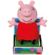 Beszélő Peppa malac plüssfigura piros ruhában 20cm