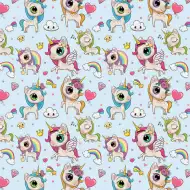 Cuki unikornis mintás csomagolópapír 100x70cm