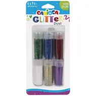 Carioca: Glitter Dust 6db-os csillámpor szett tégelyben - Élénk színek