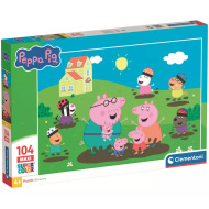 Peppa malac Vidám pocsolyaugrálás 104 db-os maxi puzzle – Clementoni