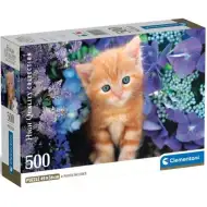 Vörös cica a virágok között 500db-os HQC kompakt puzzle - Clementoni