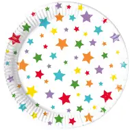 Csillagos 8db-os papírtányér szett 20cm-es