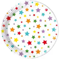 Csillagos 8db-os papírtányér szett 23cm-es