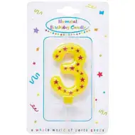 Csillagos számgyertya 3-as