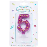 Csillagos számgyertya 5-ös