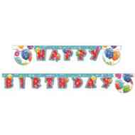 Csillogó léggömbök Happy Birthday felirat 300cm