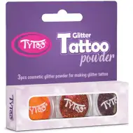 TyToo: Csillámpor szett 3 x 2,5 ml Narancssárga, Világosbarna, Barna