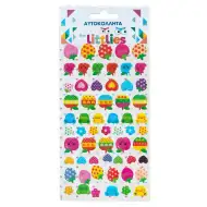 The Littlies: Cuki pöttyös minták 3D pufi matrica szett 10x22cm-es íven