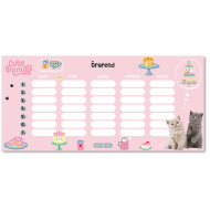 Ars Una: Cute animals - Tea Party egylapos, kétoldalas órarend