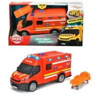 Iveco piros mentőautó fénnyel és hanggal 18cm - Dickie Toys