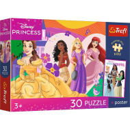 Disney Hercegnők 30db-os prémium plusz kids puzzle poszterrel - Trefl