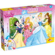 Disney Hercegnők 2 az 1-ben 60db-os puzzle és színező 50x35cm - Lisciani
