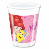 Disney Hercegnők Aranyhaj, Belle és Ariel party műanyag pohár 200ml 8db-os szett