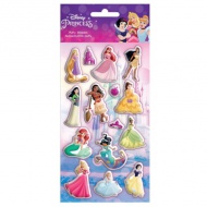 Disney Hercegnők 3D pufi matrica szett 10x22cm-es íven