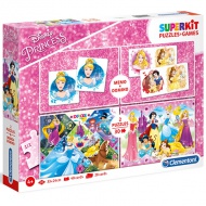 Disney Hercegnők Superkit 4 az 1-ben puzzle és játékszett - Clementoni