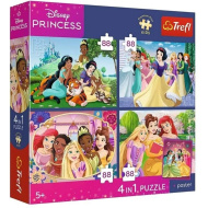 Disney Hercegnők - 4 az 1-ben puzzle 4 x 88 db-os - Trefl