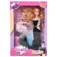 Wedding: Esküvői divat baba szett gyermek babával 28cm-es
