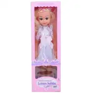 Szőke hajú 46cm-es divatbaba alkalmi ruhában hang effektekkel