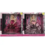 Divatbaba báli ruhában hajkefével 28cm-es kétféle változatban