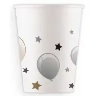 Ezüst színű 8 db-os papírpohár szett 200ml