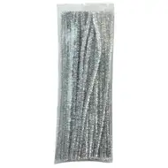 PlayBox: Ezüst színű zsenília szálak 100db 6mm