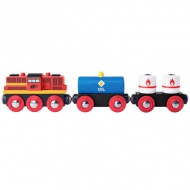 Fa mozdony szállító vagonokkal - Woodyland