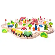 Fa vasútpálya szett híddal és megállóval - Woodyland