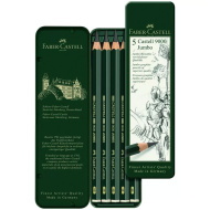 Faber-Castell: 9000 Jumbo grafitceruza fém dobozban 5db-os szett