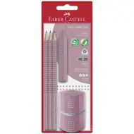 Faber-Castell: Grip 2001 rózsás árnyék grafit ceruza szett hegyezővel és radírral