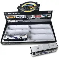 Fehér és kék rendőrségi busz hanggal