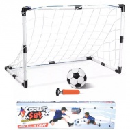 Fehér műanyag focikapu szett labdával és pumpával