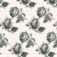 Fekete-fehér rózsák csomagolópapír 100x70cm