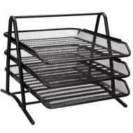 Spirit: Fekete fémhálós, három szintes irattartó tálca