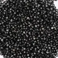 PlayBox: Betűs műanyag fűzhető fekete gyöngy szett 500db-os