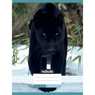 Nebulo: Tűzött kockás füzet fekete párduc mintás 87-32 A/4