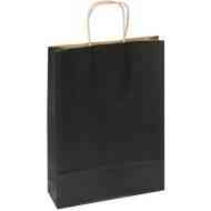 Fekete színű extra nagy papír díszzacskó 42x31x11cm