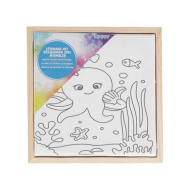 Spirit: Feszített polip mintás festővászon 15x15cm-es