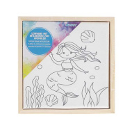 Spirit: Feszített sellő mintás festővászon 15x15cm-es