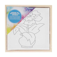 Spirit: Feszített virág mintás festővászon 15x15cm-es