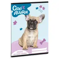 Ars Una: Cuki állatok - Francia bulldog leckefüzet 38 lapos A/5