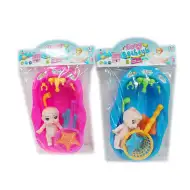 Fürdőkád babával és más kiegészítőkkel többféle