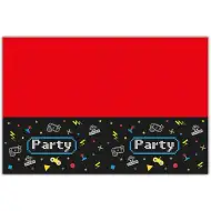 Gamer mintás piros-fekete műanyag asztalterítő 120x180cm