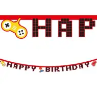 Gamer mintás party banner 200cm