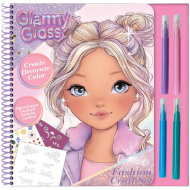 Glammy Gloss: Divattervező és színező kreatív szett filctollakkal és matricákkal