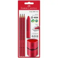 Faber-Castell: Grip piros írószer szett hegyezővel