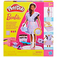 Play-Doh: Barbie Fashionista fodros ruhák gyurma szett babával - Hasbro