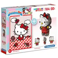 Clementoni: Hello Kitty 2 az 1-ben 104db-os puzzle és modell figura